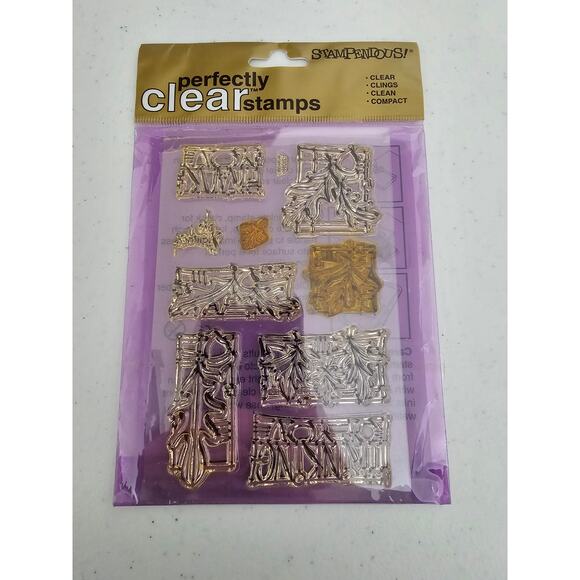 Stampendous Perfectly Clear Rubber Stamp Set Glasswork Leaves - Picture 1 of 3